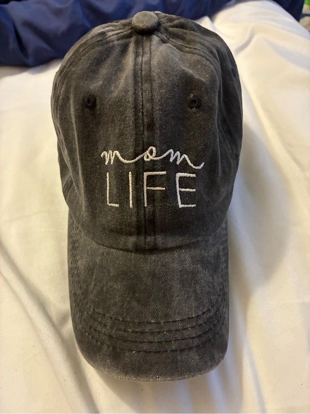 Baseball Cap “Mom Life” Embroidered, Adjustable Back Strap 100% Cotton